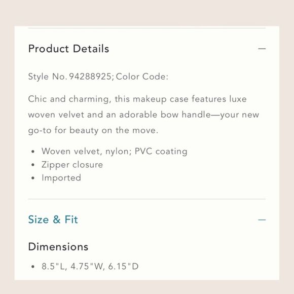 💚 ANTHROPOLOGIE VANITY COSMETIC CASE MINT GREEN VELVET NWT - Picture 8 of 8